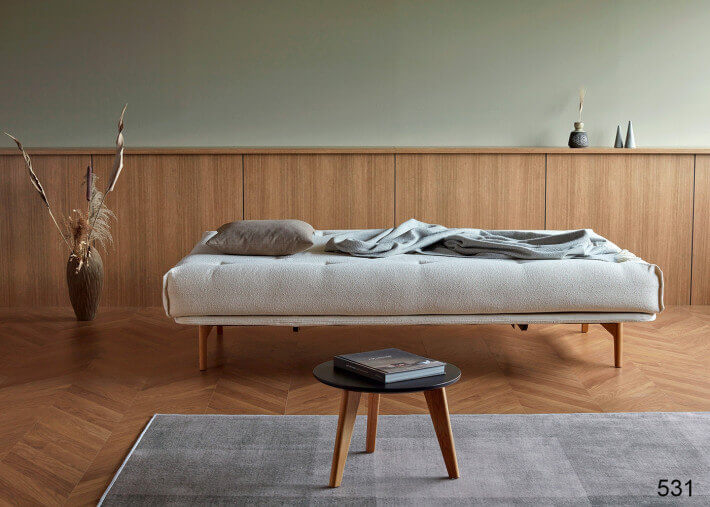 CANAPE CONVERTIBLE DESIGN SCANDINAVE PIETEMENT CHENE - 40 COULEURS AU CHOIX - ASLAK PAR INNOVATION LIVING