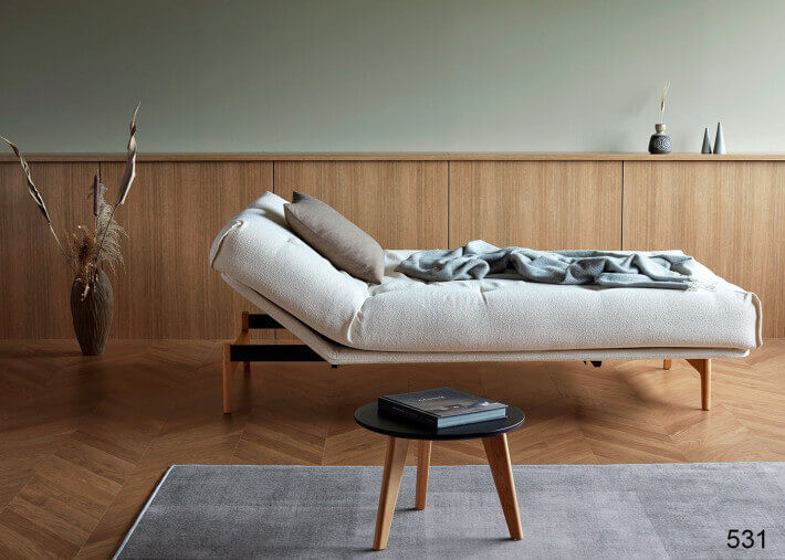 CANAPE CONVERTIBLE DESIGN SCANDINAVE PIETEMENT CHENE - 40 COULEURS AU CHOIX - ASLAK PAR INNOVATION LIVING