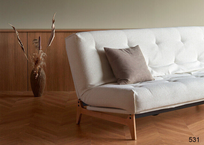 CANAPE CONVERTIBLE DESIGN SCANDINAVE PIETEMENT CHENE - 40 COULEURS AU CHOIX - ASLAK PAR INNOVATION LIVING