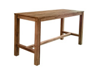 TABLE SNACK - TABLE BAR EN TECK RECYLCE INTERIEUR EXTERIEUR 180x75 - KENYA PAR GARDEN ART