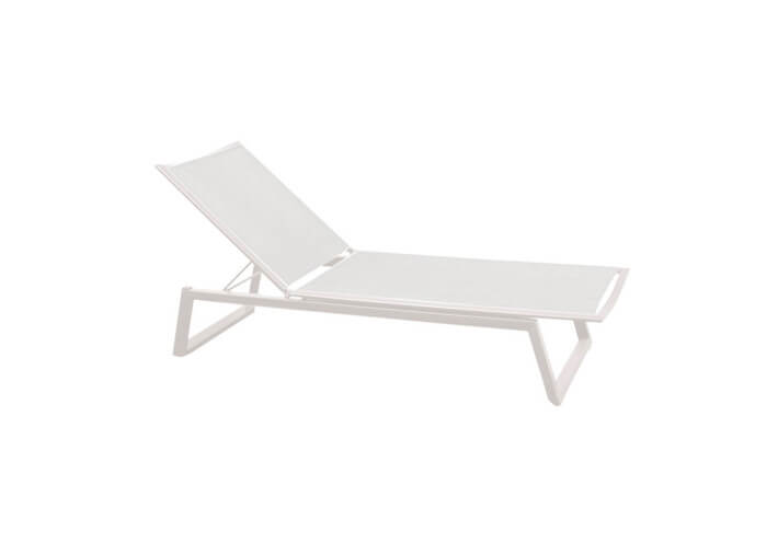 SET DE 2 TRANSATS AVEC ROULETTES ET DOSSIER INCLINABLE EN ALUMINIUM ET TOILE SLING 5 COLORIS - THEMIS PAR GARDEN ART