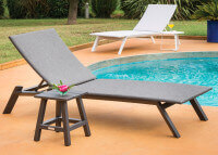 SET DE 2 TABOURETS OU TABLES D'APPOINT EN ALUMINIUM GRIS TAUPE OU BLANC - MESSINA PAR GARDEN ART