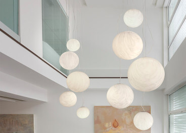 Suspension forme sphere effet marbre 3 tailles - mineral par slide