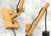 APPLIQUE MURALE DESIGN ORIENTABLE EN BAMBOU NOIR OU NATUREL ET ABAT-JOUR LIN 8 COULEURS - ANDES 2 PAR GOOD&MOJO