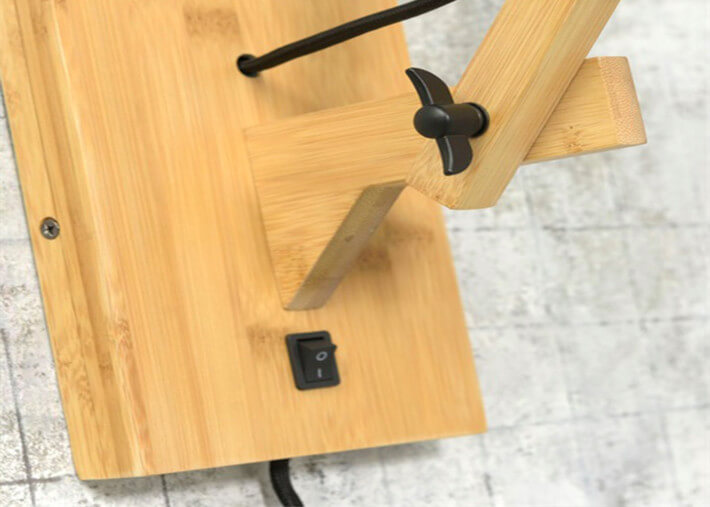 APPLIQUE MURALE AVEC LONG BRAS ORIENTABLE EN BAMBOU NOIR OU NATUREL ET ABAT-JOUR LIN 8 COULEURS - ANDES 3 PAR GOOD&MOJO