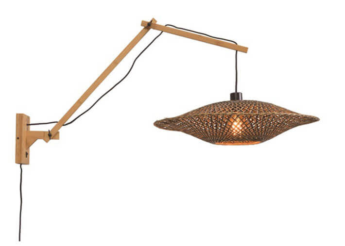 APPLIQUE MODERNE AU DESIGN NATUREL AVEC BRAS ORIENTABLE EN BAMBOU TRESSE - BALI 3 PAR GOOD&MOJO