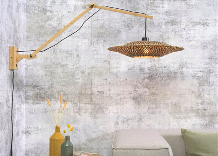 APPLIQUE MODERNE AU DESIGN NATUREL AVEC BRAS ORIENTABLE EN BAMBOU TRESSE - BALI 3 PAR GOOD&MOJO