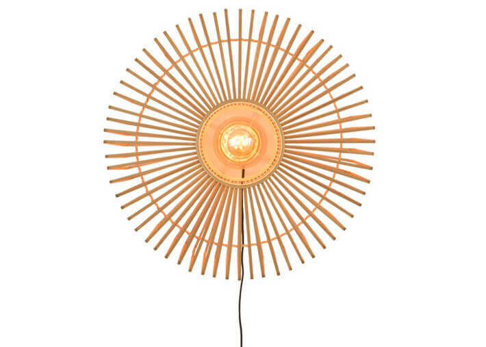 APPLIQUE DESIGN FORME SOLEIL EN BAMBOU NATUREL Ø 40 ou 50  - BROMO PAR GOOD&MOJO