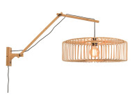APPLIQUE A LONG BRAS ORIENTABLE FORME SPHERE EN BAMBOU NATUREL 2 COLORIS - BROMO PAR GOOD&MOJO