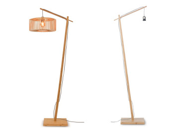 LAMPADAIRE AU DESIGN CHALEUREUX FORME SPHERE EN BAMBOU NATUREL OU NOIR H176 - BROMO PAR GOOD&MOJO 2