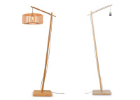 LAMPADAIRE AU DESIGN CHALEUREUX FORME SPHERE EN BAMBOU NATUREL OU NOIR H176 - BROMO PAR GOOD&MOJO