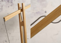 LAMPADAIRE DESIGN ORIENTABLE EN BAMBOU NATUREL ET ABAT-JOUR NOIR ET NATUREL H270 - BROMO 2 PAR GOOD&MOJO