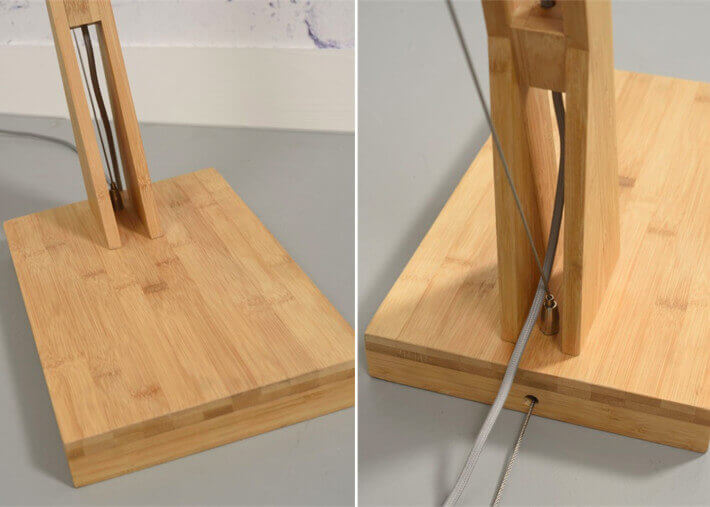 LAMPADAIRE DESIGN ORIENTABLE EN BAMBOU NATUREL ET ABAT-JOUR NOIR ET NATUREL H270 - BROMO 2 PAR GOOD&MOJO