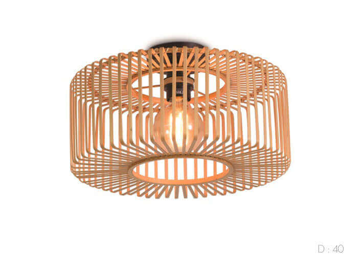PLAFONNIER FORME SPHERIQUE EN BAMBOU NATUREL Ø 40 ou 60 - BROMO PAR GOOD&MOJO