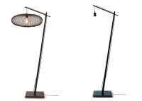 LAMPADAIRE MODERNE ET CHALEUREUX FORME SPHERIQUE EN BAMBOU NATUREL OU NOIR H176 - CANGO PAR GOOD&MOJO
