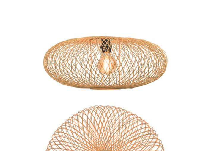 PLAFONNIER TENDANDCE FORME SPHERIQUE EN BAMBOU NATUREL OU NOIR - CANGO PAR GOOD&MOJO