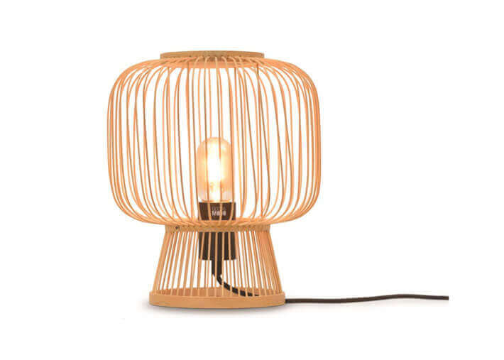 LAMPE A POSER MODERNE ET CHALEUREUSE EN BAMBOU NATUREL OU NOIR - CANGO PAR GOOD&MOJO