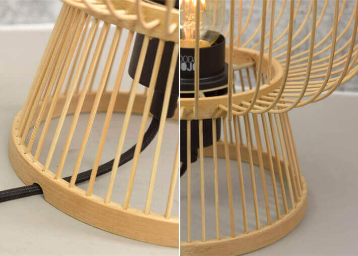 LAMPE A POSER MODERNE ET CHALEUREUSE EN BAMBOU NATUREL OU NOIR - CANGO PAR GOOD&MOJO