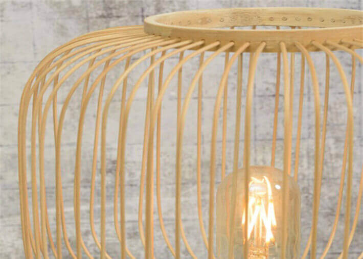 LAMPE A POSER MODERNE ET CHALEUREUSE EN BAMBOU NATUREL OU NOIR - CANGO PAR GOOD&MOJO