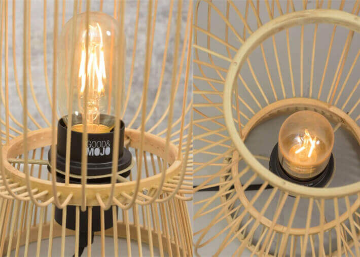 LAMPE A POSER MODERNE ET CHALEUREUSE EN BAMBOU NATUREL OU NOIR - CANGO PAR GOOD&MOJO