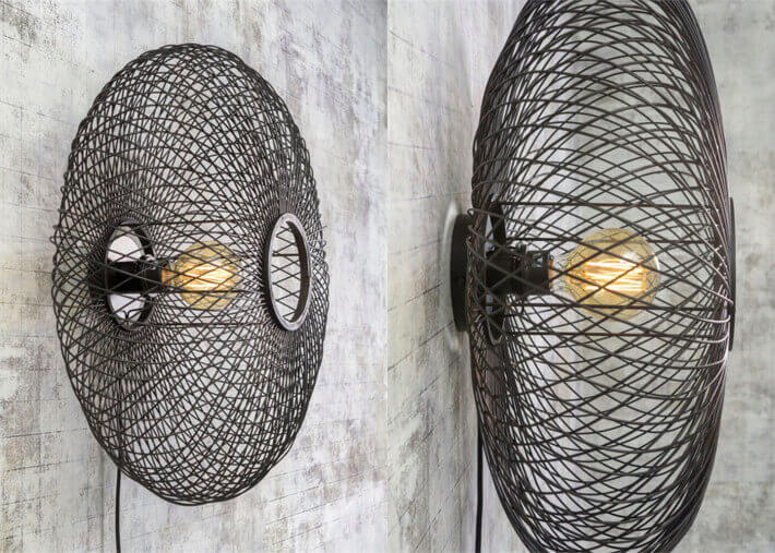 APPLIQUE MURALE ORIGINALE ET TENDANCE EN BAMBOU NATUREL OU NOIR - CANGO PAR GOOD&MOJO