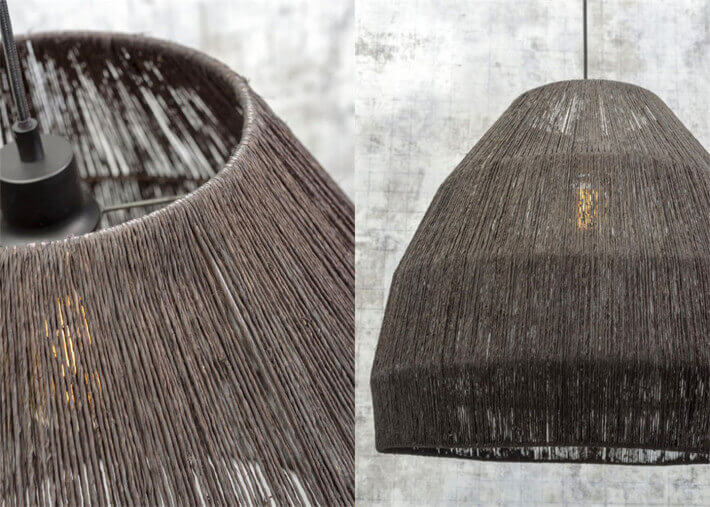 SUSPENSION TENDANCE ET ORIGINALE EN JUTE NATUREL OU NOIR - IGUAZU PAR GOOD&MOJO