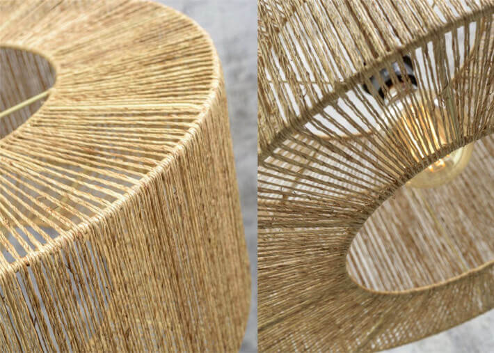 LAMPADAIRE EN BAMBOU ORIENTABLE AVEC ABAT-JOUR SPHERIQUE EN JUTE NATUREL - IGUAZU PAR GOOD&MOJO