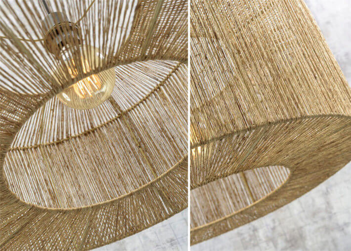 LAMPADAIRE EN BAMBOU ORIENTABLE AVEC ABAT-JOUR SPHERIQUE EN JUTE NATUREL - IGUAZU PAR GOOD&MOJO