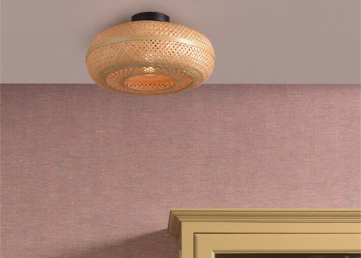 PLAFONNIER ORIGINAL EN BAMBOU TRESSE NATUREL BLANC ET NOIR 2 TAILLES - PALAWAN PAR GOOD&MOJO