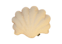 COUSSIN DECORATIF FORME COQUILLAGE BEIGE EFFET RAPHIA - COLLECTION TAHITI - MX HOME