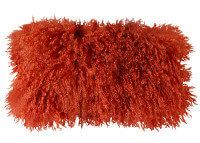 COUSSIN EN FOURRURE D'AGNEAU DE MONGOLIE - TIBET PAR ANGEL DES MONTAGNES