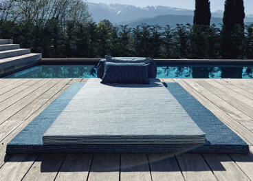 MATELAS DE JARDIN 1 OU 2 PLACES EN POLYPROPYLENE BLEU KAKI OU BEIGE - ARONA PAR ANGEL DES MONTAGNES