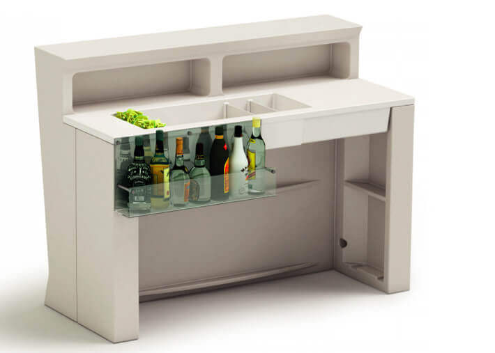 ACCESSOIRES POUR COMPTOIR DE BAR : STATION A COCKTAIL - LAVABO - PORTE BOUTEILLES - MARVY PAR LYXO