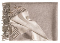 PLAID CHAUD ET DOUX EN CACHEMIRE ET LAINE GRIS BEIGE ROSE OU TAUPE AU CHOIX 135x195 - ALASSIO PAR EAGLE PRODUCTS