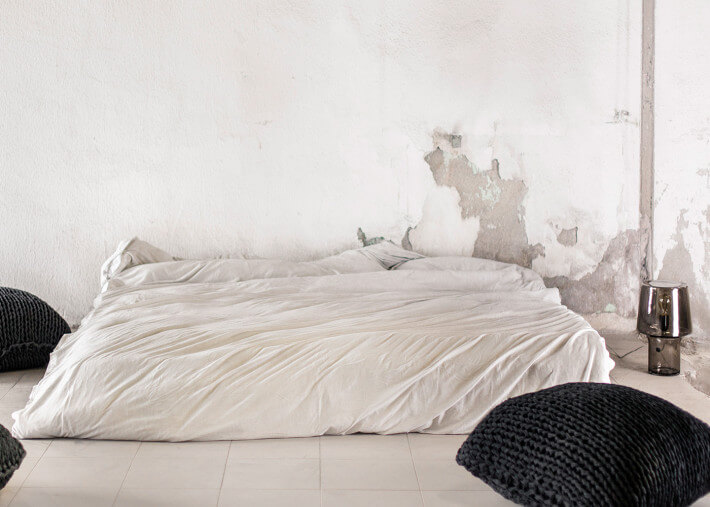 SET DE 2 TAIES D'OREILLER EN JERSEY DE COTON BLANC CASSE CASTELL PAR MIKMAX