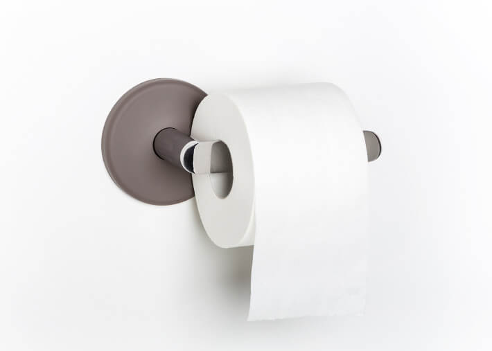 PORTE PAPIER TOILETTE DESIGN EN ACIER CHROME ET GEL POLYURETHANE DE COULEUR APP R PAR GEELLI