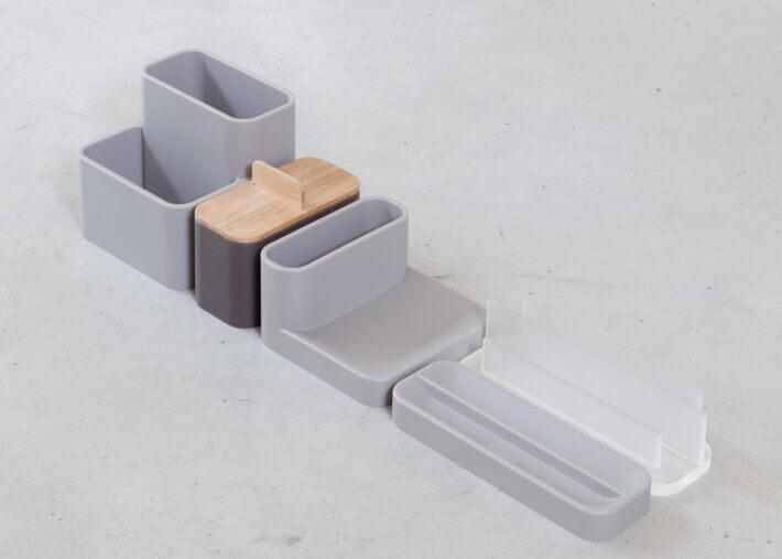 POT DE RANGEMENT POUR BUREAU OU SALLE DE BAIN 12 COULEURS LANDSCAPE TRAY PAR GEELLI