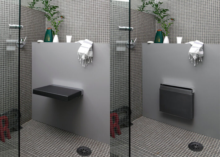 ASSISSE  DE DOUCHE MURALE DESIGN QUADRA