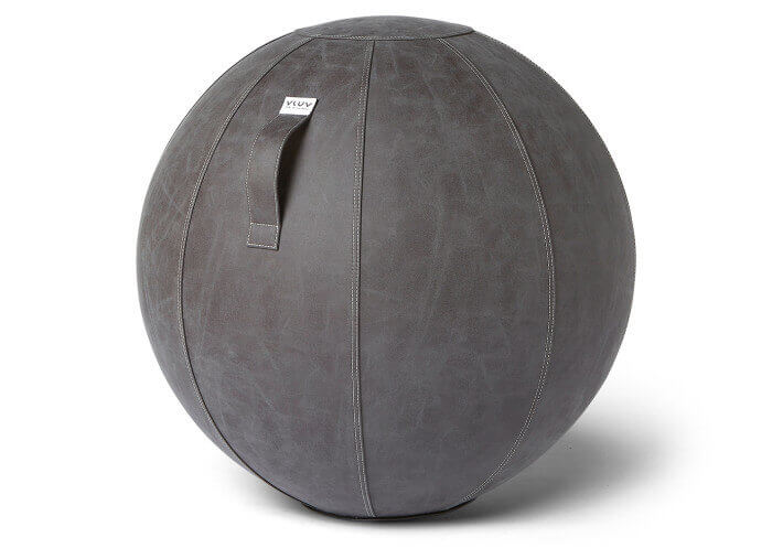 POUF BALLON SWISS BALL EN VELOURS BLEU JAUNE VERT BORDEAUX OU GRIS 2 TAILLES - VLUV BOL VARM