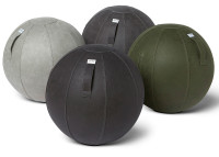 POUF BALLON SWISS BALL EN VELOURS BLEU JAUNE VERT BORDEAUX OU GRIS 2 TAILLES - VLUV BOL VARM