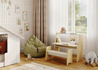 PETIT BUREAU ENFANT EVOLUTIF AVEC OU SANS ETAGERES DE RANGEMENT - ASYMETRY PAR MATHY BY BOLS