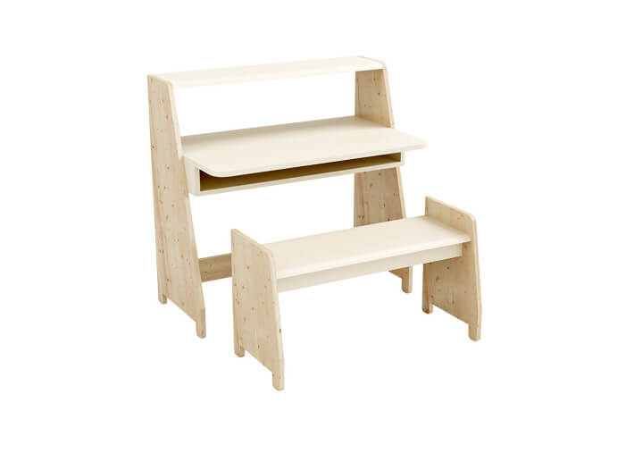 PETIT BUREAU ENFANT EVOLUTIF AVEC OU SANS ETAGERES DE RANGEMENT - ASYMETRY PAR MATHY BY BOLS