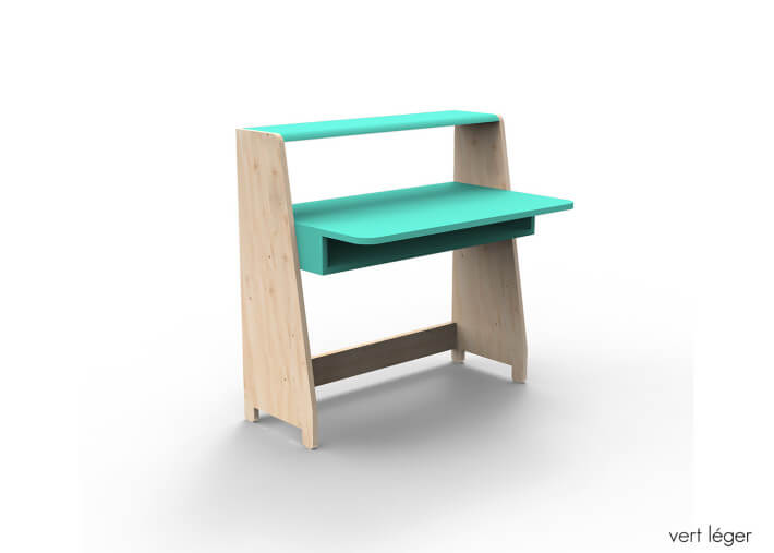 PETIT BUREAU ENFANT EVOLUTIF AVEC OU SANS ETAGERES DE RANGEMENT - ASYMETRY PAR MATHY BY BOLS