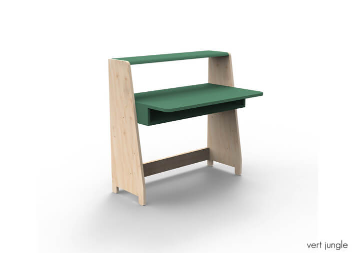 PETIT BUREAU ENFANT EVOLUTIF AVEC OU SANS ETAGERES DE RANGEMENT - ASYMETRY PAR MATHY BY BOLS