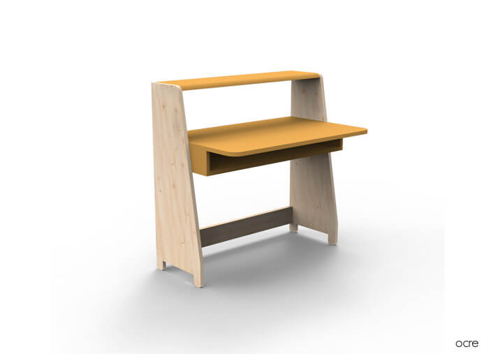PETIT BUREAU ENFANT EVOLUTIF AVEC OU SANS ETAGERES DE RANGEMENT - ASYMETRY PAR MATHY BY BOLS