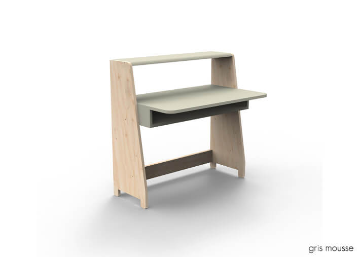 PETIT BUREAU ENFANT EVOLUTIF AVEC OU SANS ETAGERES DE RANGEMENT - ASYMETRY PAR MATHY BY BOLS