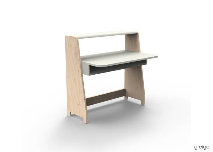 PETIT BUREAU ENFANT EVOLUTIF AVEC OU SANS ETAGERES DE RANGEMENT - ASYMETRY PAR MATHY BY BOLS