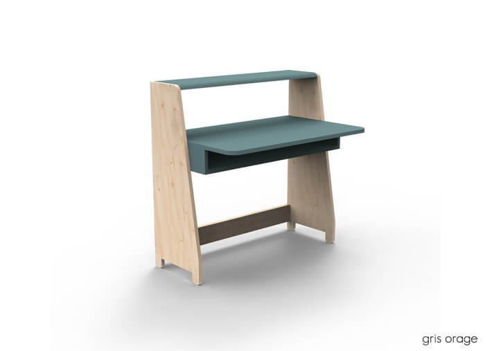 PETIT BUREAU ENFANT EVOLUTIF AVEC OU SANS ETAGERES DE RANGEMENT - ASYMETRY PAR MATHY BY BOLS