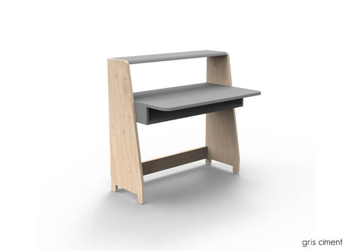 PETIT BUREAU ENFANT EVOLUTIF AVEC OU SANS ETAGERES DE RANGEMENT - ASYMETRY PAR MATHY BY BOLS