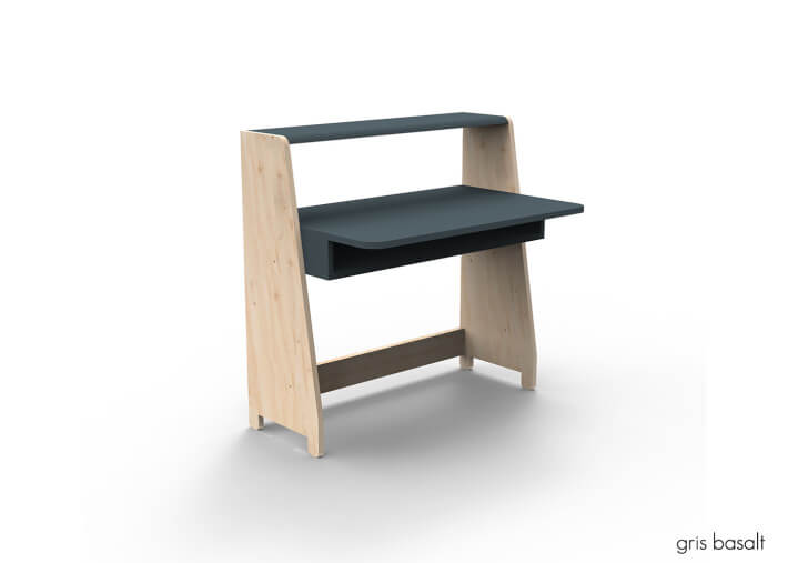 PETIT BUREAU ENFANT EVOLUTIF AVEC OU SANS ETAGERES DE RANGEMENT - ASYMETRY PAR MATHY BY BOLS